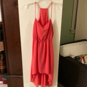 Dark coral cocktail dress